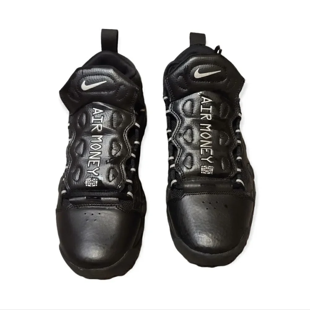 Nike Air More Money Black Sneakers 7 Youth Womens 8.5
